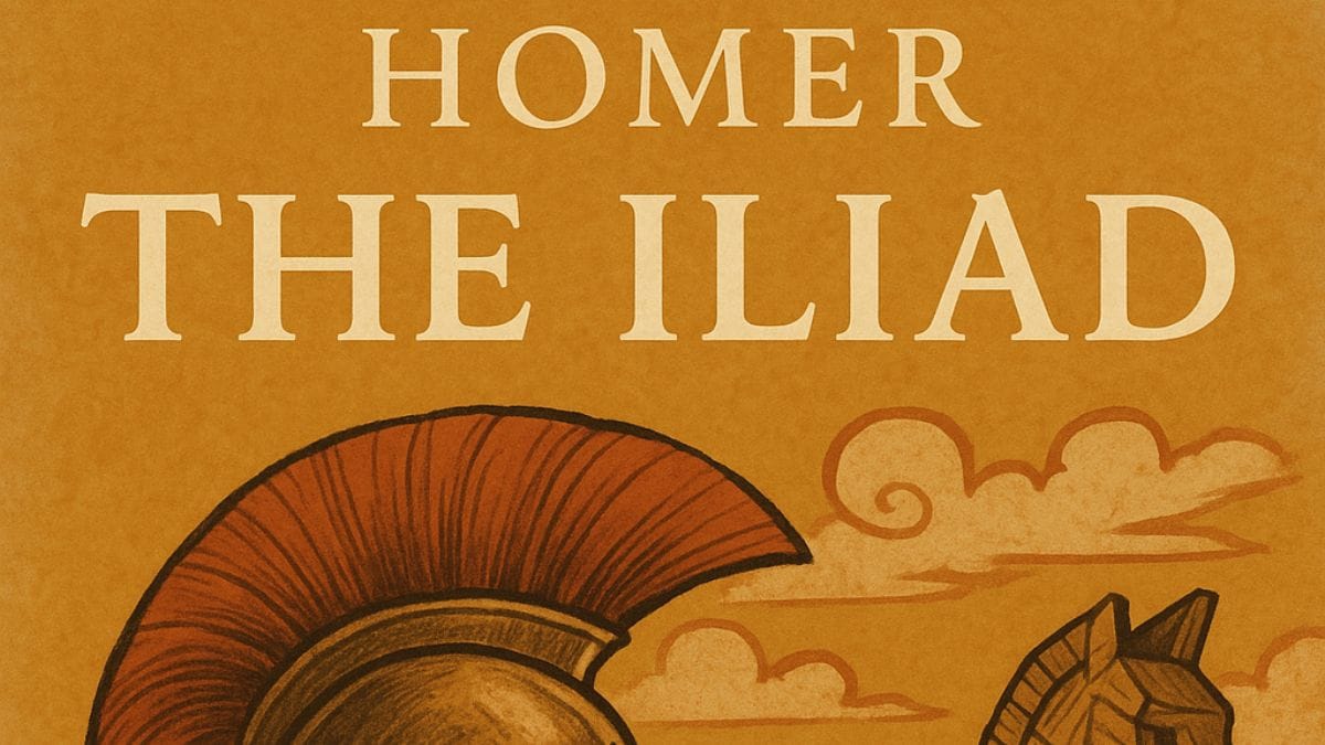 The Iliad by Homer conceptual book cover
