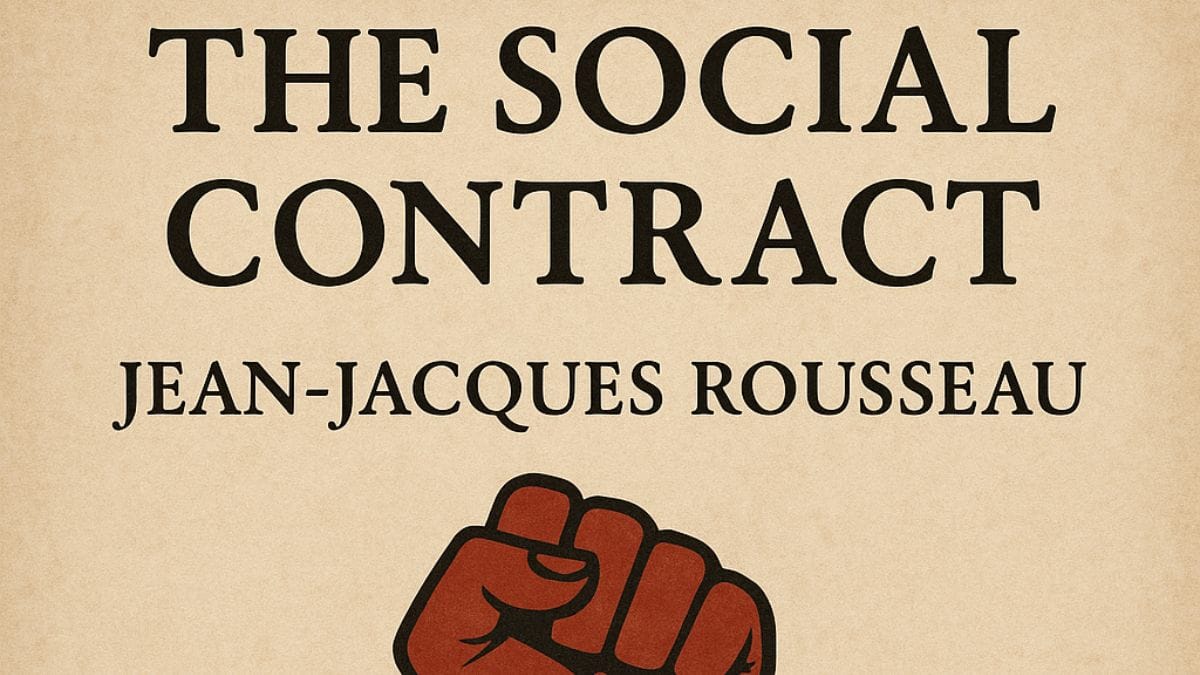 The Social Contract by Jean-Jacques Rousseau conceptual book cover