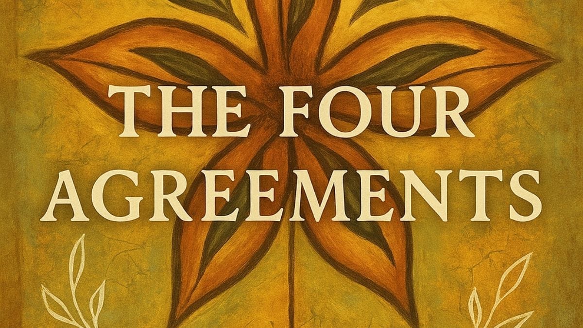 The Four Agreements by Don Miguel Ruiz conceptual book cover