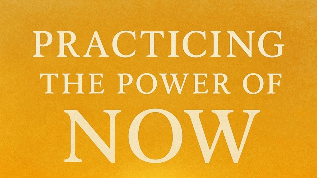 Practicing the Power of Now by Eckhart Tolle conceptual book cover