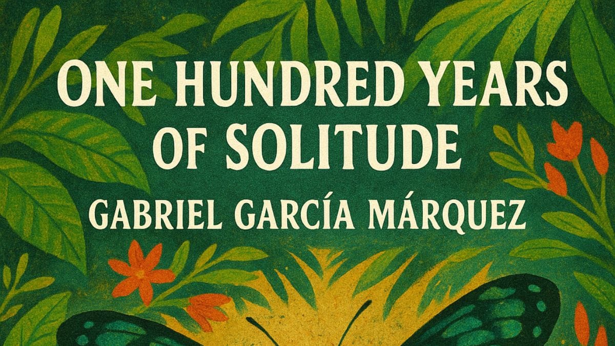 One Hundred Years of Solitude by Gabriel García Márquez conceptual book cover