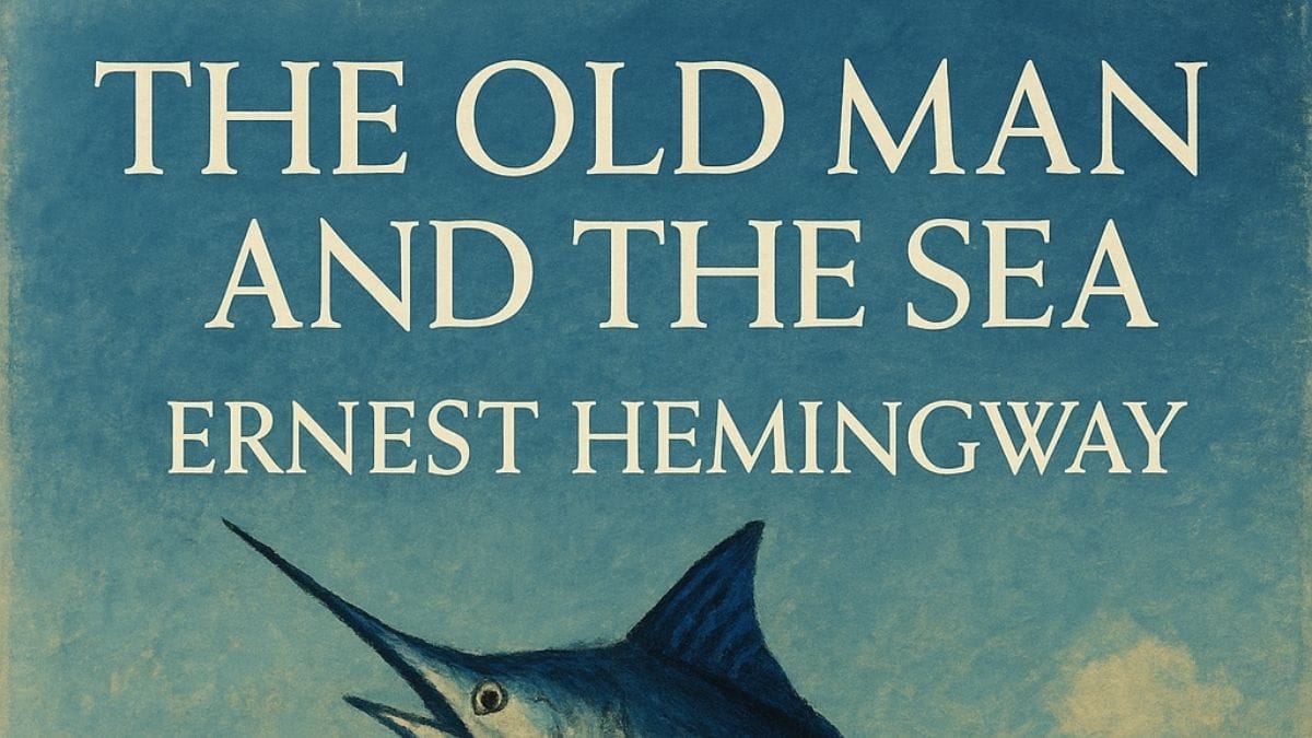 The Old Man and the Sea by Ernest Hemingway conceptual book cover