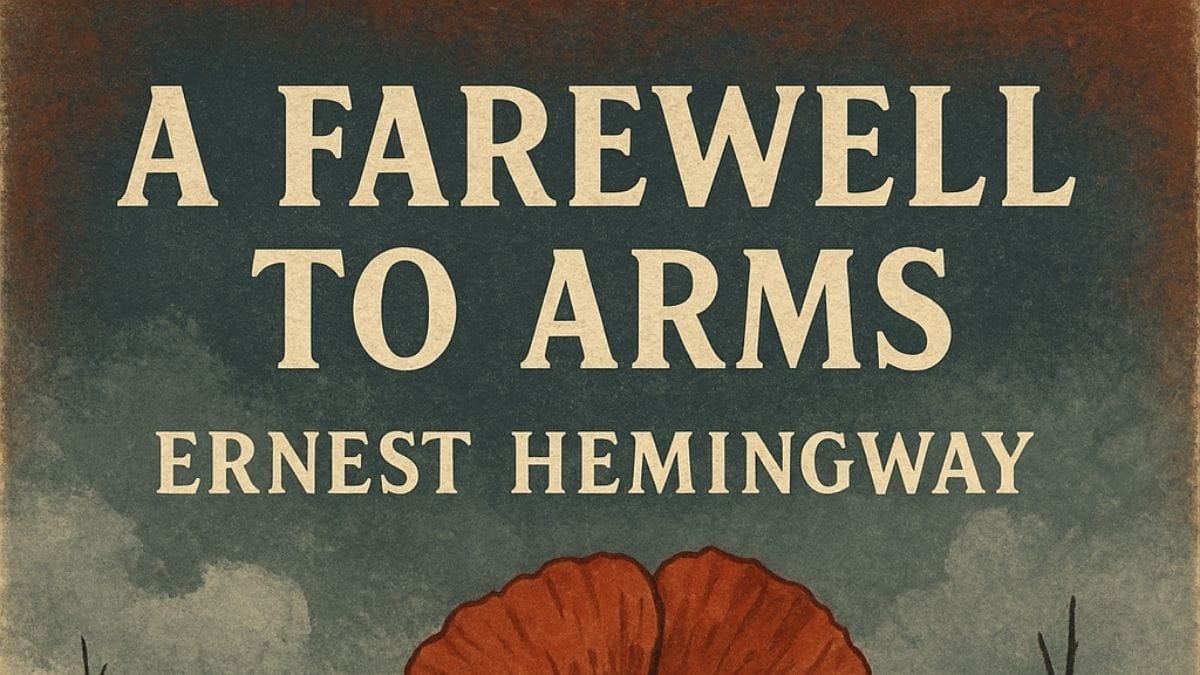 A Farewell to Arms by Ernest Hemingway conceptual book cover