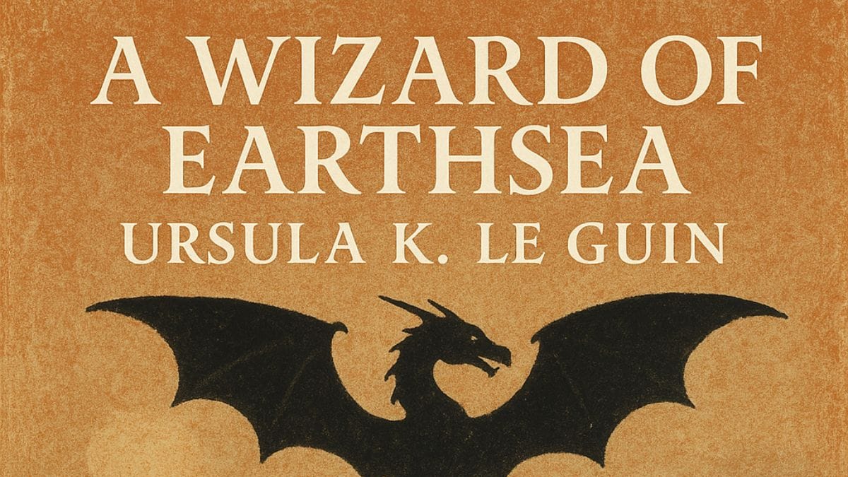 A Wizard of Earthsea by Ursula K. Le Guin conceptual book cover