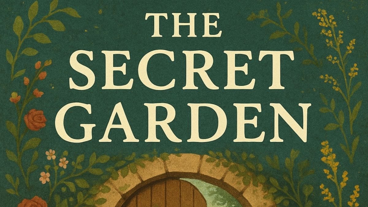 The Secret Garden by Frances Hodgson Burnett conceptual book cover