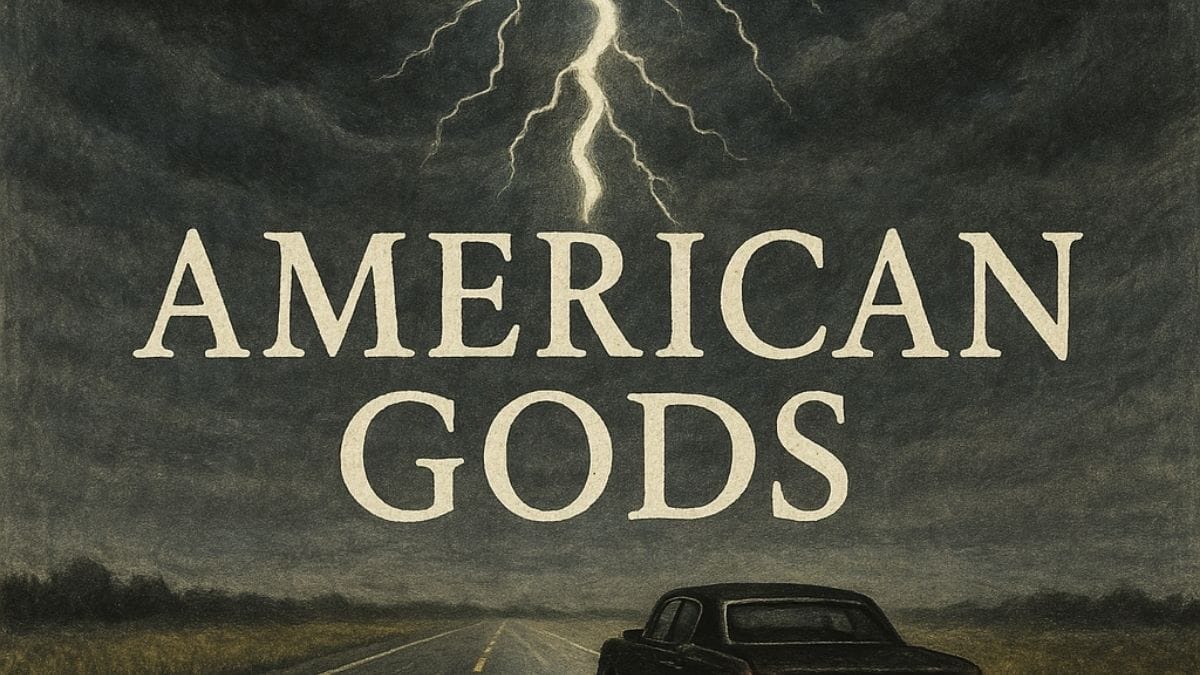 American Gods by Neil Gaiman conceptual book cover