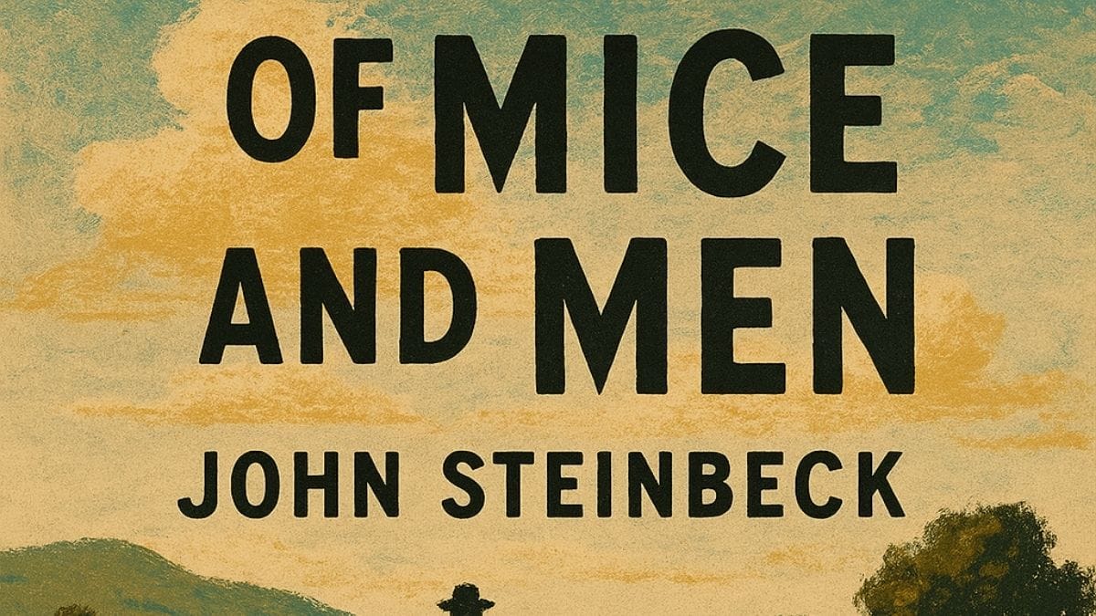 Of Mice and Men by John Steinbeck conceptual book cover