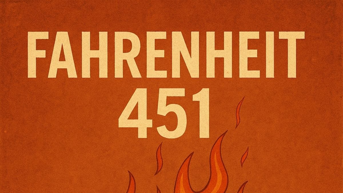 Fahrenheit 451 by Ray Bradbury conceptual book cover