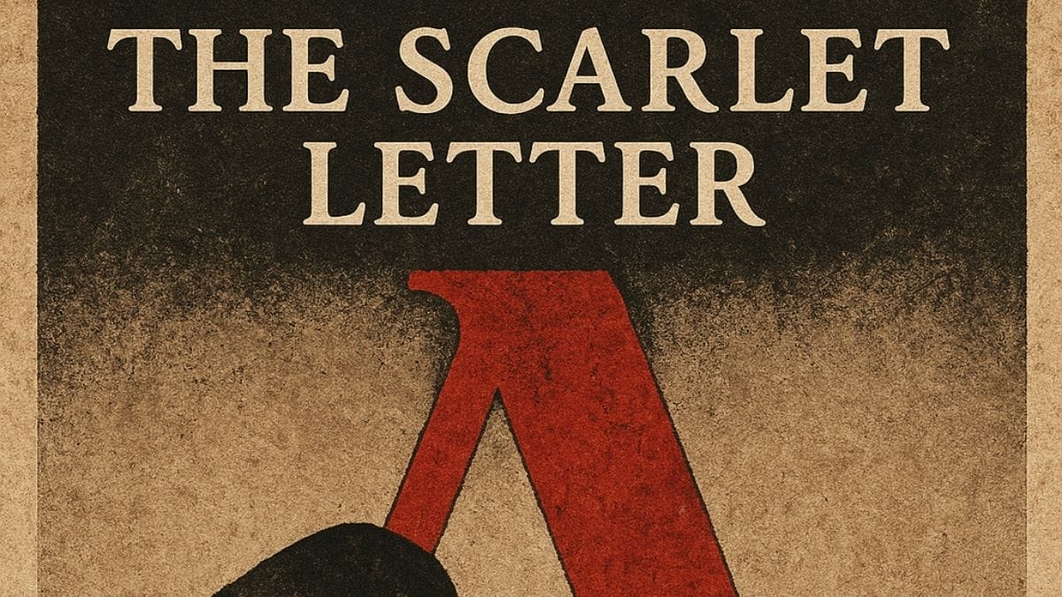 The Scarlet Letter by Nathaniel Hawthorne conceptual book cover