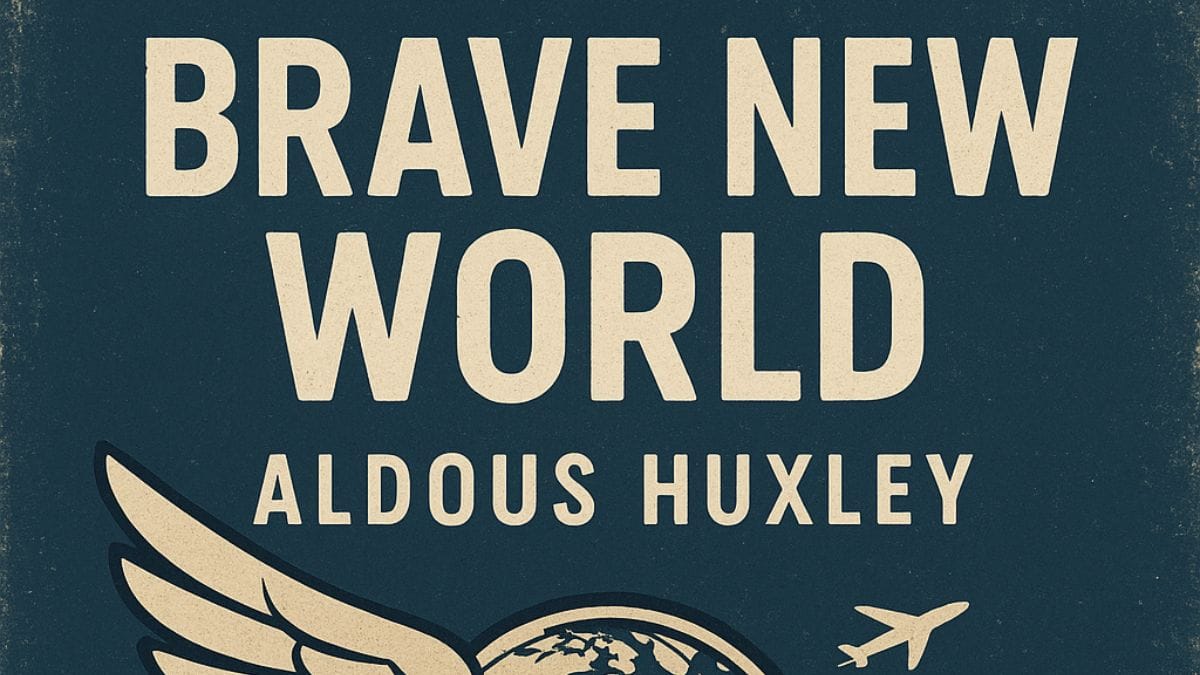 Brave New World by Aldous Huxley conceptual book cover