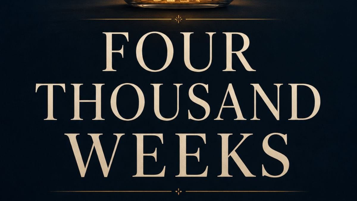 Four Thousand Weeks by Oliver Burkeman conceptual book cover