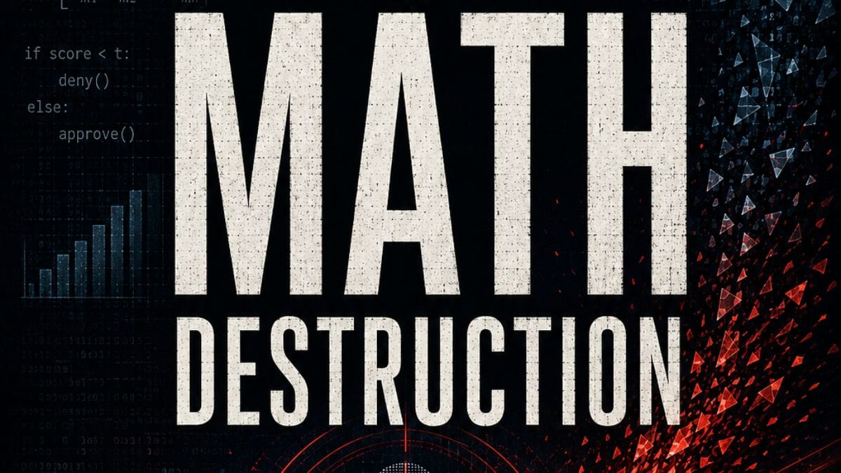 Weapons of Math Destruction by Cathy O’Neil conceptual book cover