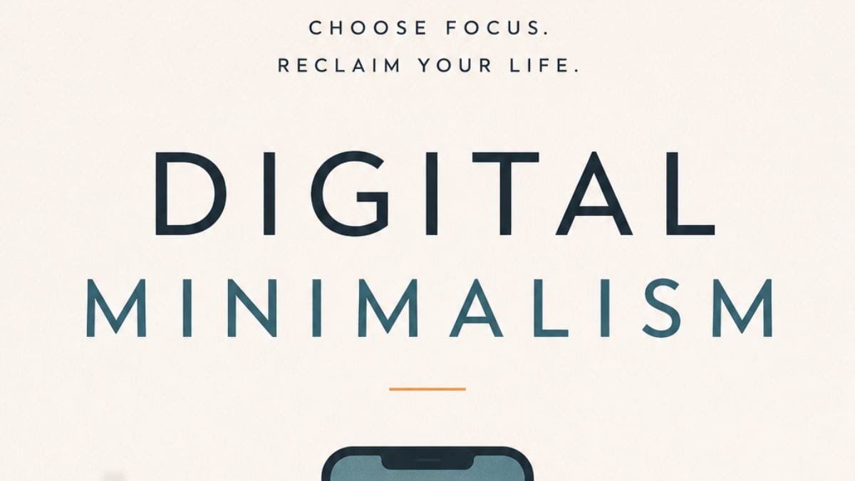 Digital Minimalism by Cal Newport conceptual book cover