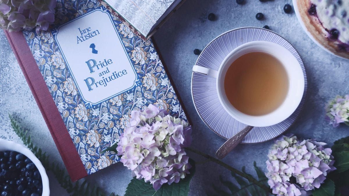 a cup of tea near Jane Austen's famous book