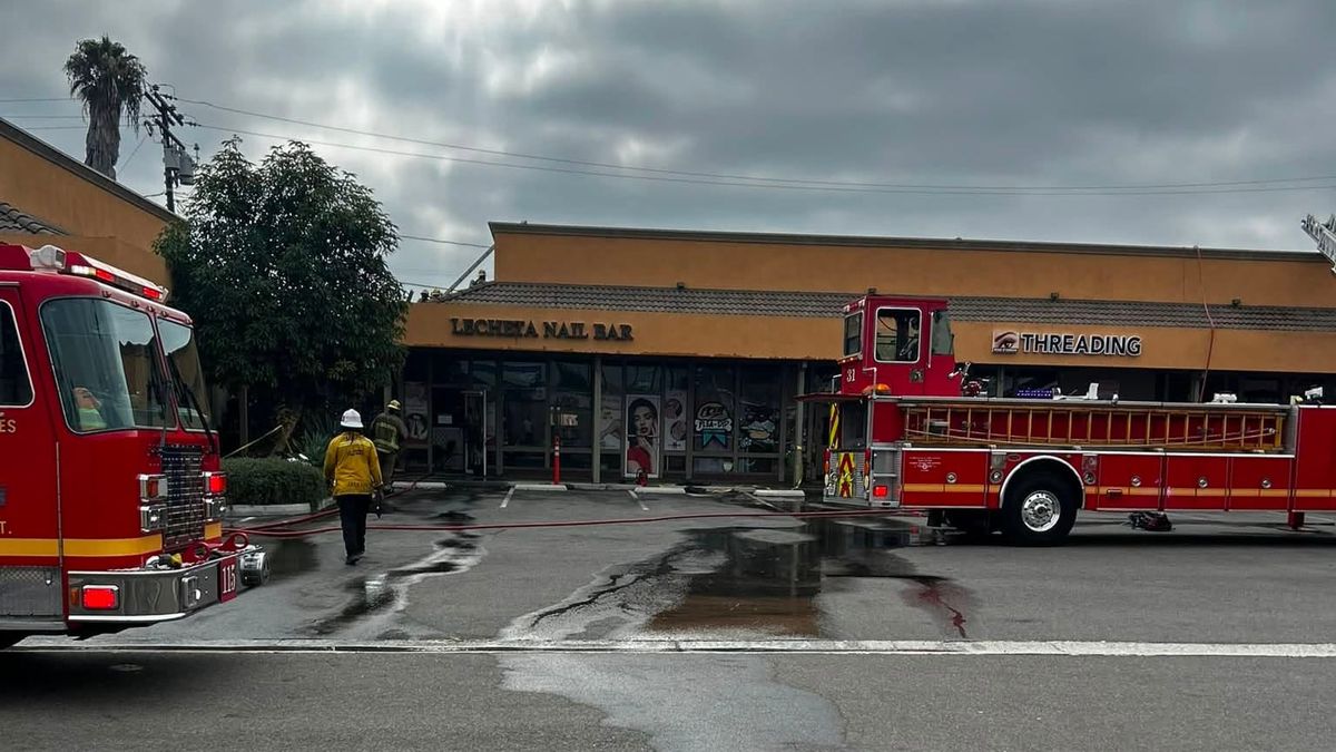 Dumpster fire spreads to Bellflower strip mall attic, no injuries reported