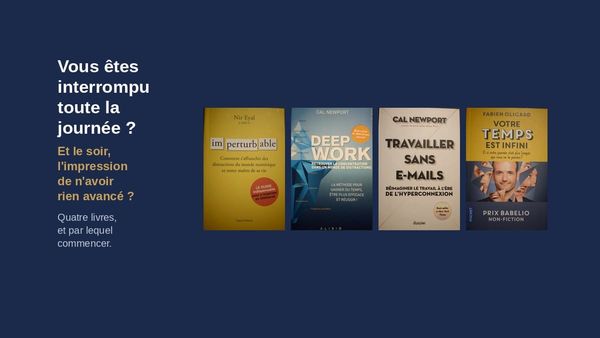 Vous êtes interrompu toute la journée ? Et le soir, l’impression de n’avoir rien avancé ?