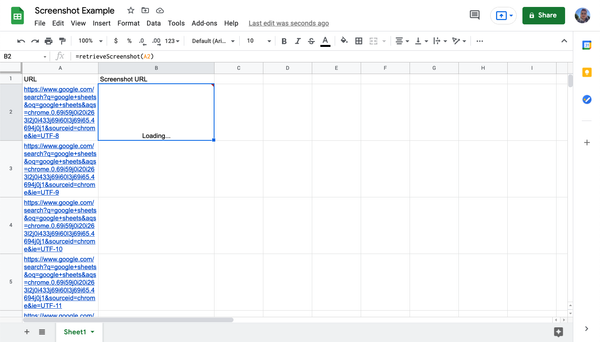 How to take a screenshot in Google Sheets?