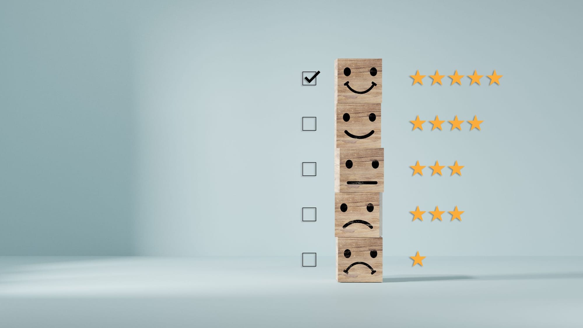 Graphic showing reviews from a 1 star to a 5 star that is How to Sell More Roofs