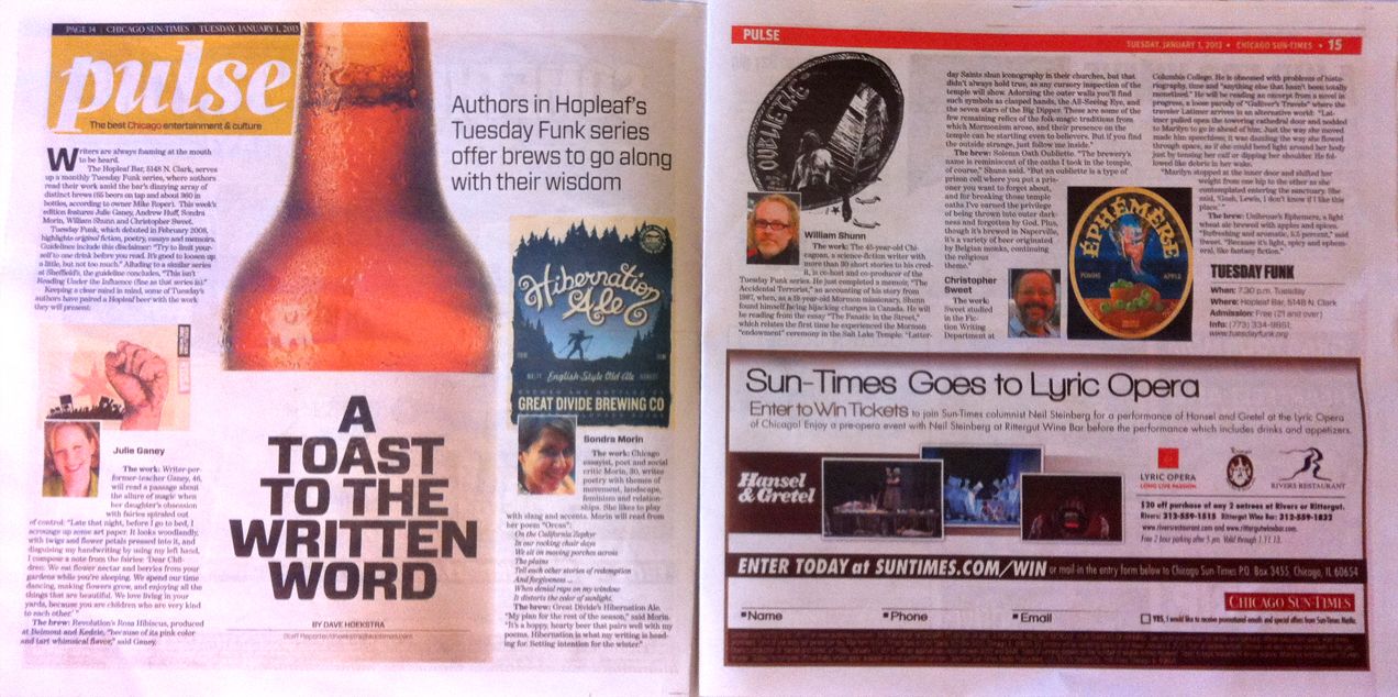 Tuesday Funk in the Chicago Sun-Times (January 1, 2013)