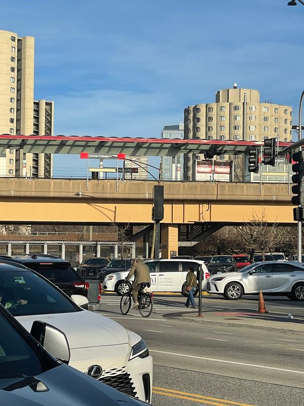 Dmitri Samarov, on a bike in Chinatown