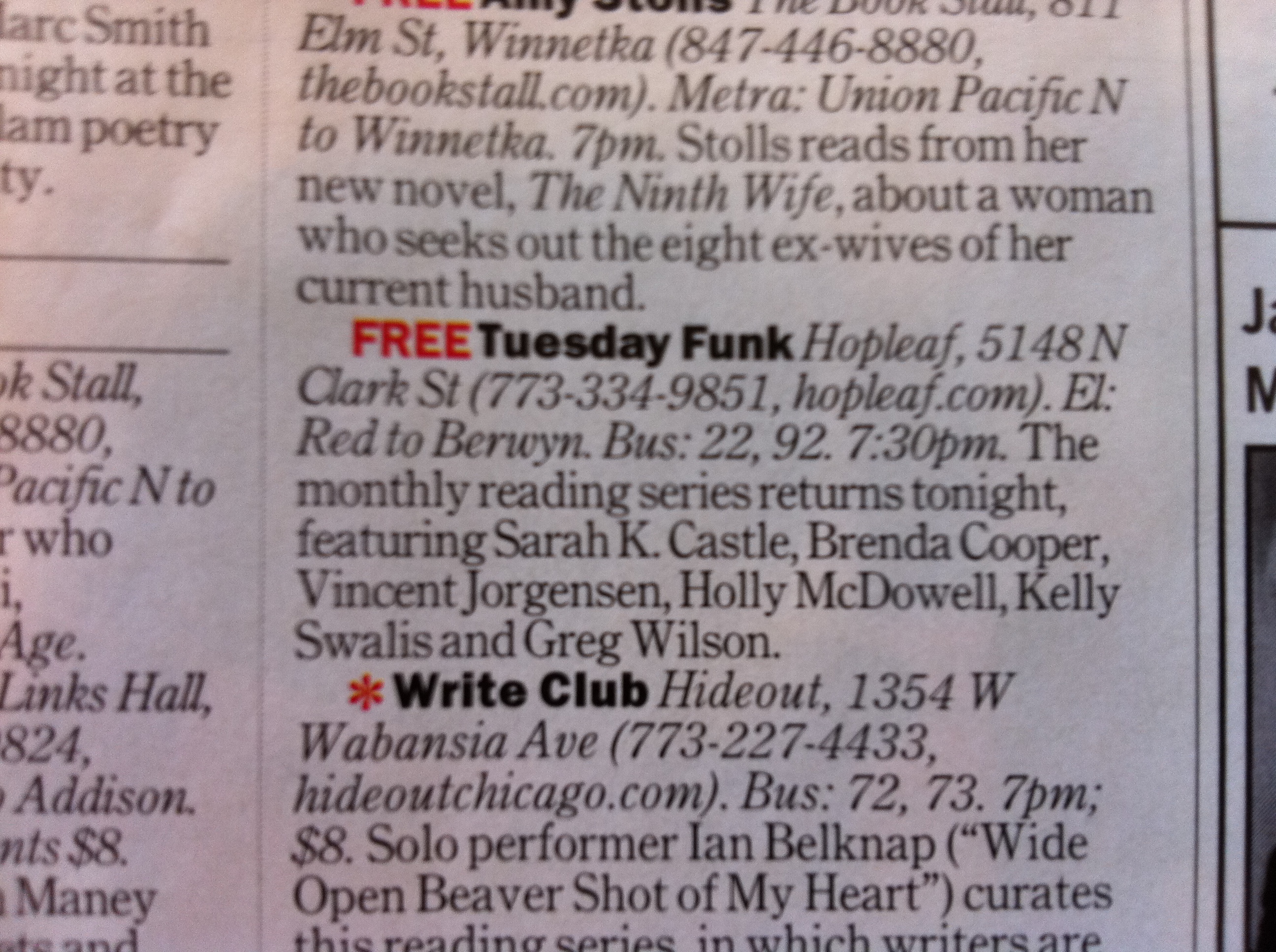 Tuesday Funk in Time Out Chicago