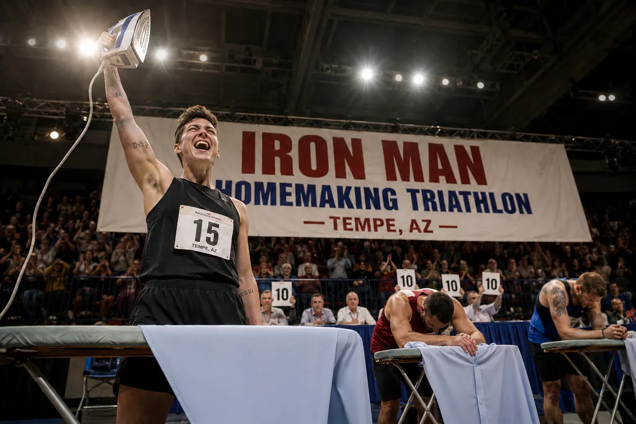 Trans Males Absolutely Dominate Iron Man’s Inaugural “Homemaking Triathlon”