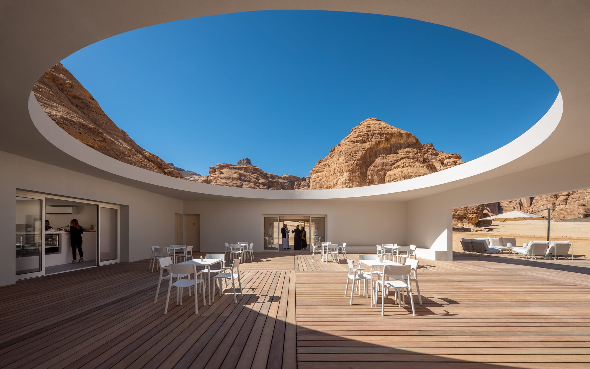 The Desert X 2020 visitor center in AlUla, Saudi Arabia. Architecture by kwy.studio.