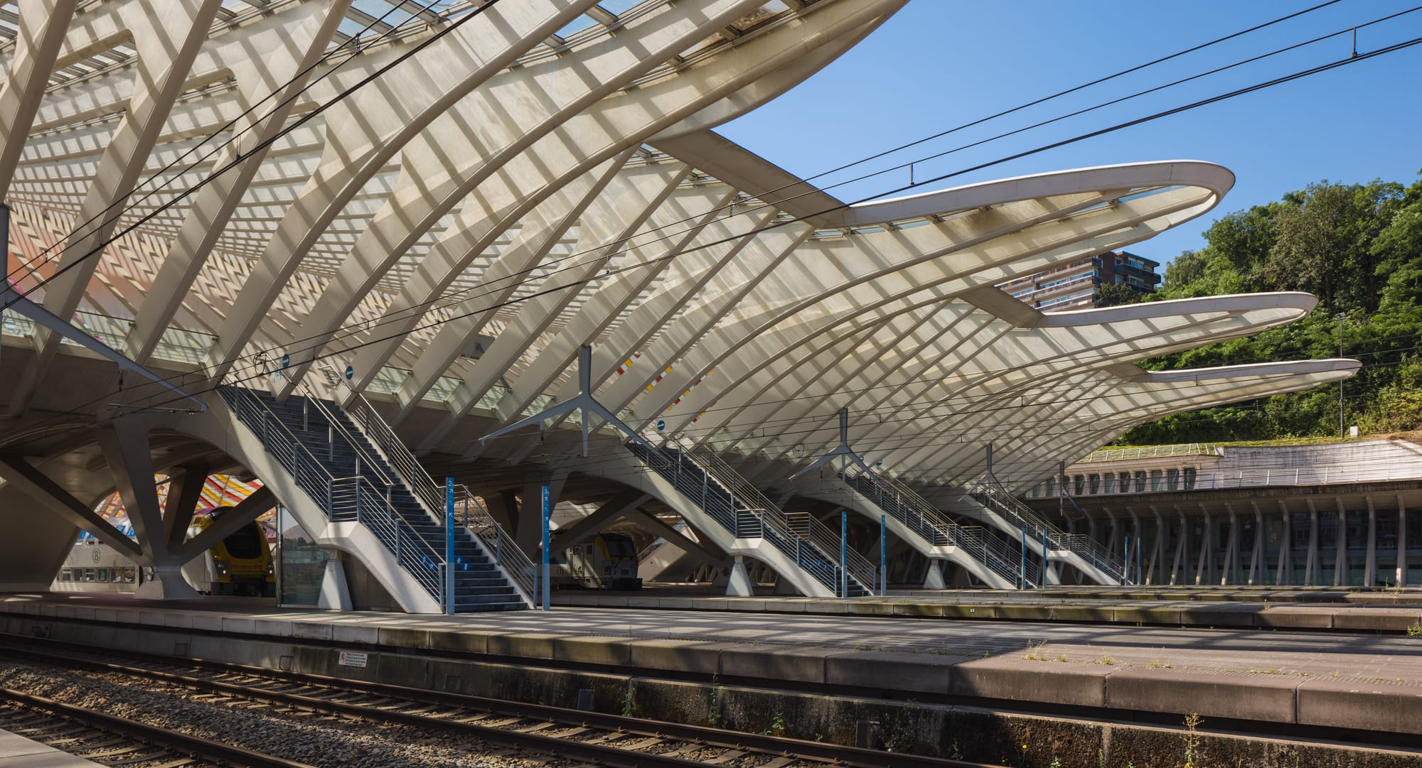 The Liège-Guillemins train station exterior platform