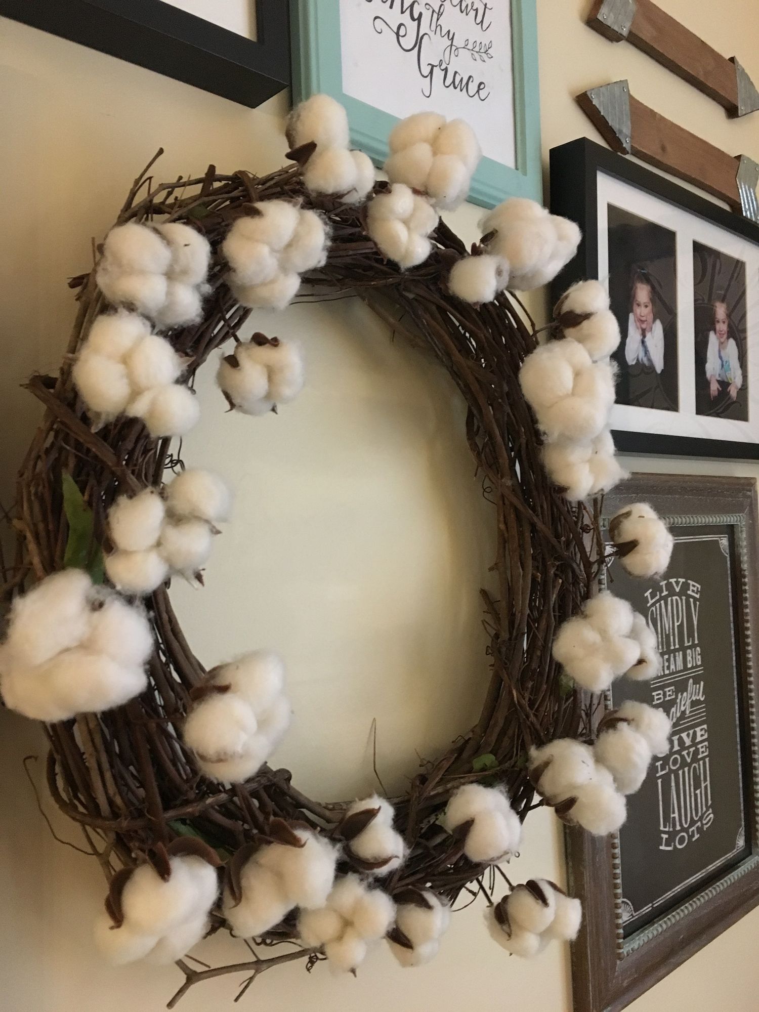 DIY Cotton Wreath