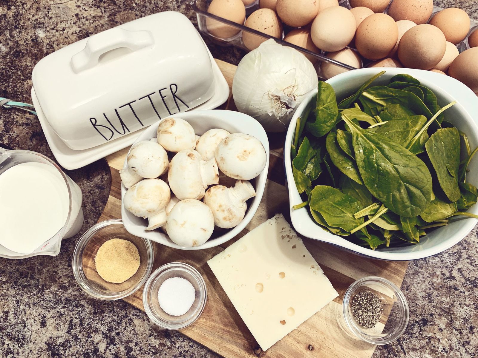 Spinach, Swiss and Mushroom Quiche