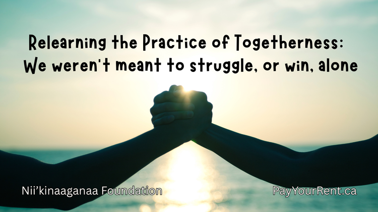 two arms with hands clasped against a setting sun. Relearning the Practice of Togetherness