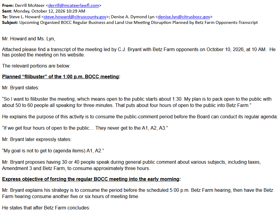 Betz Farm: The Hearing That Never Happened