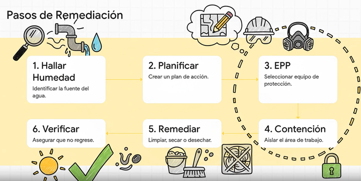 Pasos de Remediación de Moho, Guía de la EPA
