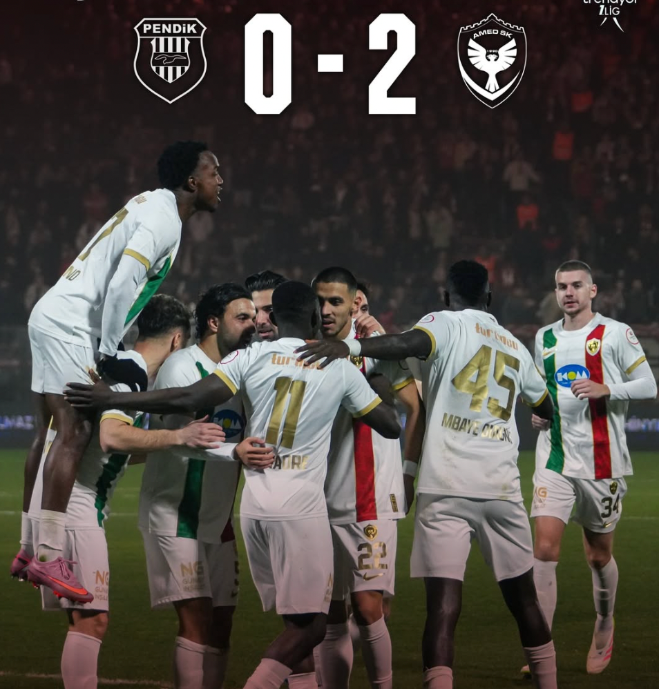 Amedspor bû pêşeng: 2-0 Pendîkspor têk bir