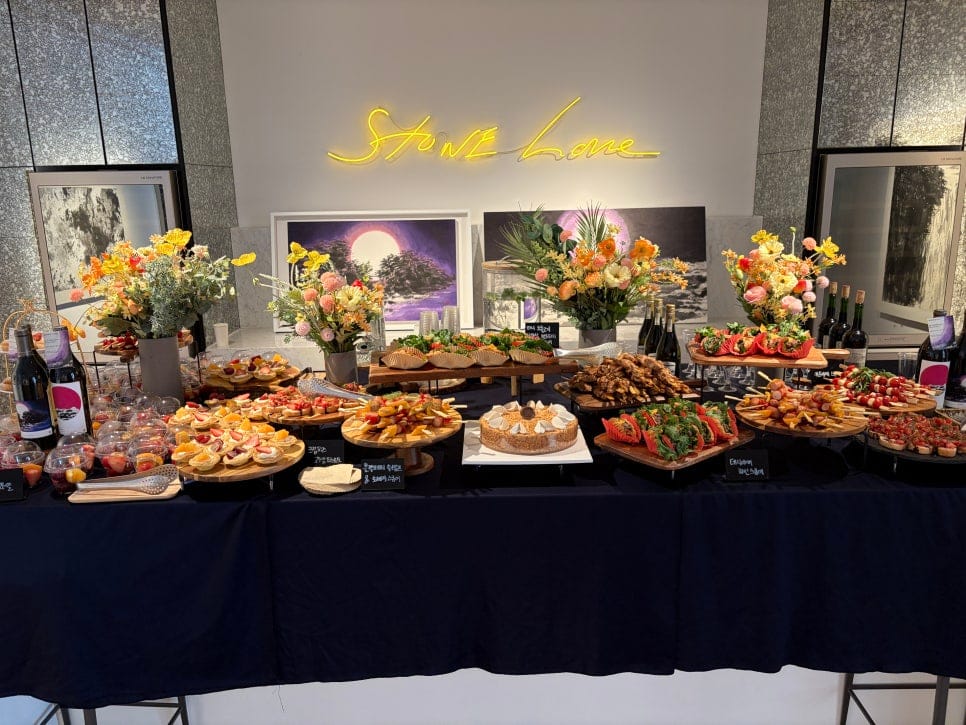 Art Exhibition Catering in Cheongdam-dong — Wine & Finger Food at Atollage