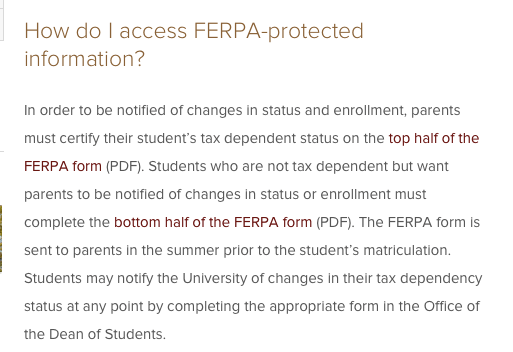 Universities that work hard to subvert student rights with FERPA waivers