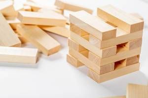 some jenga blocks