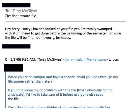 Tenure denial, seven years later