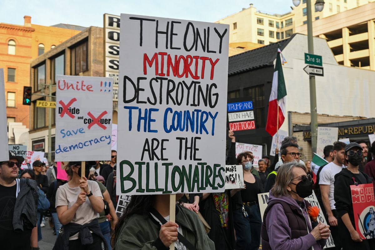 "The only minority destroying the country are the billionaires.