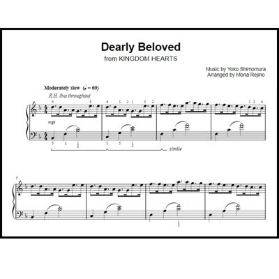 "Dearly Beloved" sheet music from Kingdom Hearts