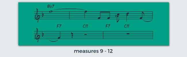 how to read lead sheets - measures 9-12