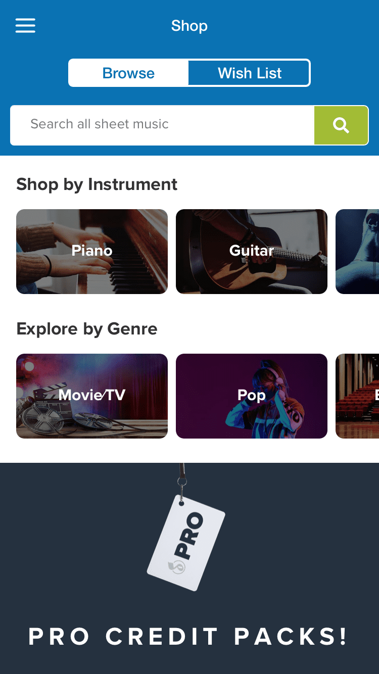 Musicnotes App Genre