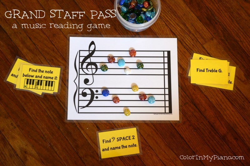 Grand Staff Pass Game from Colorinmypiano.com