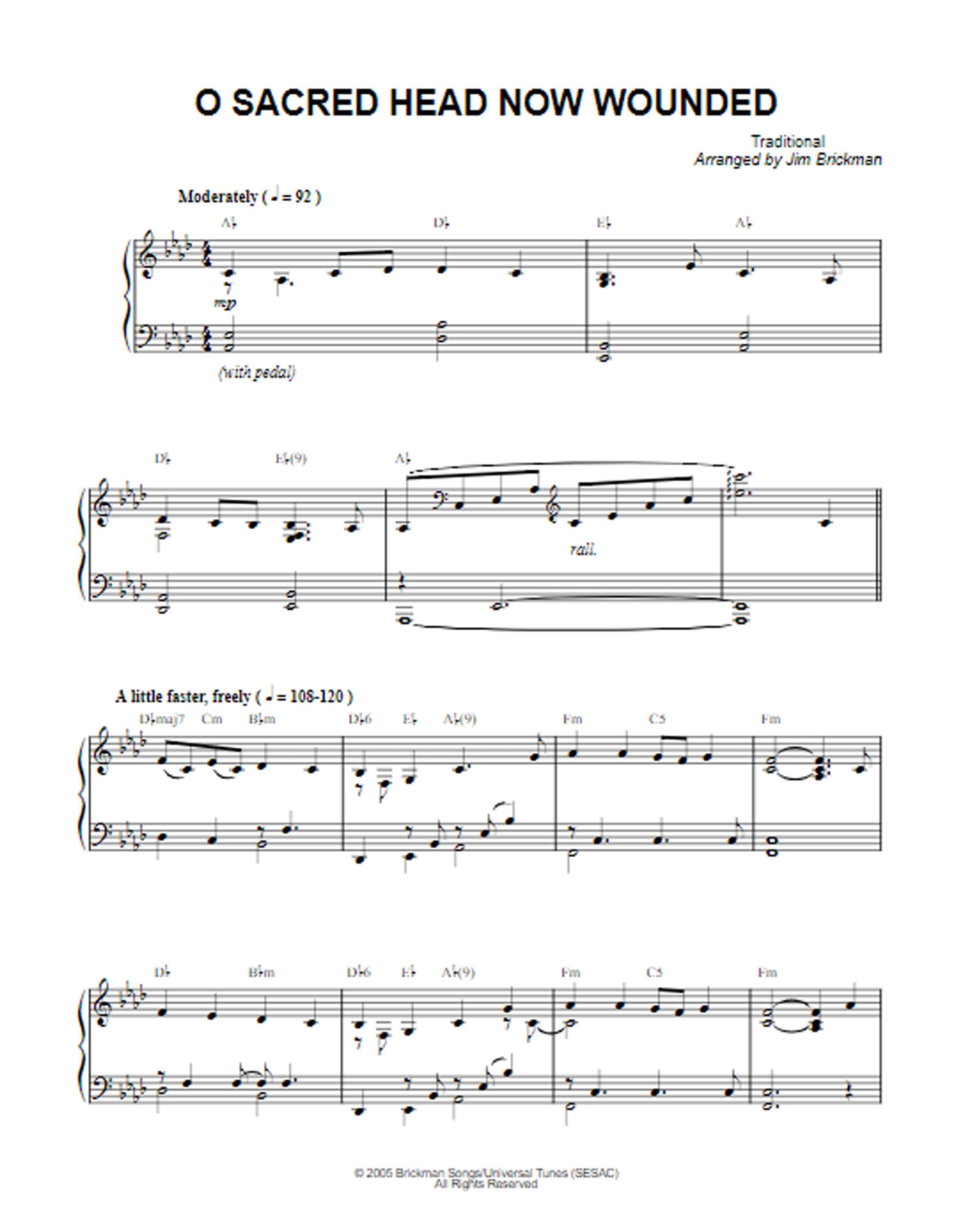 O Sacred Head Now Wounded - Musicnotes