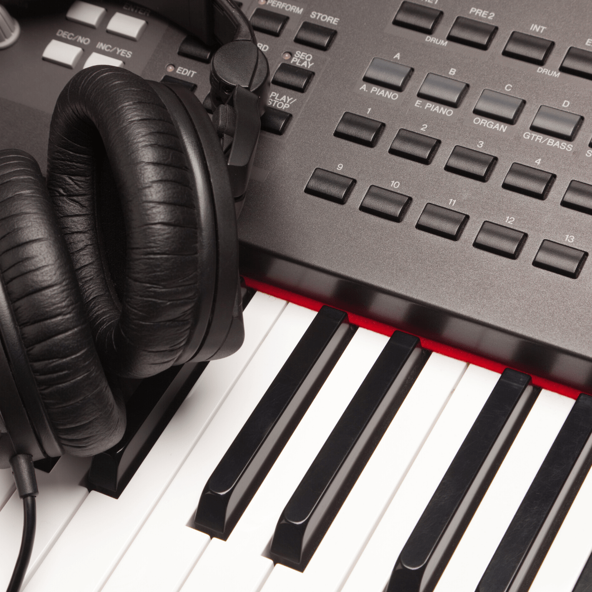 Piano and headphones