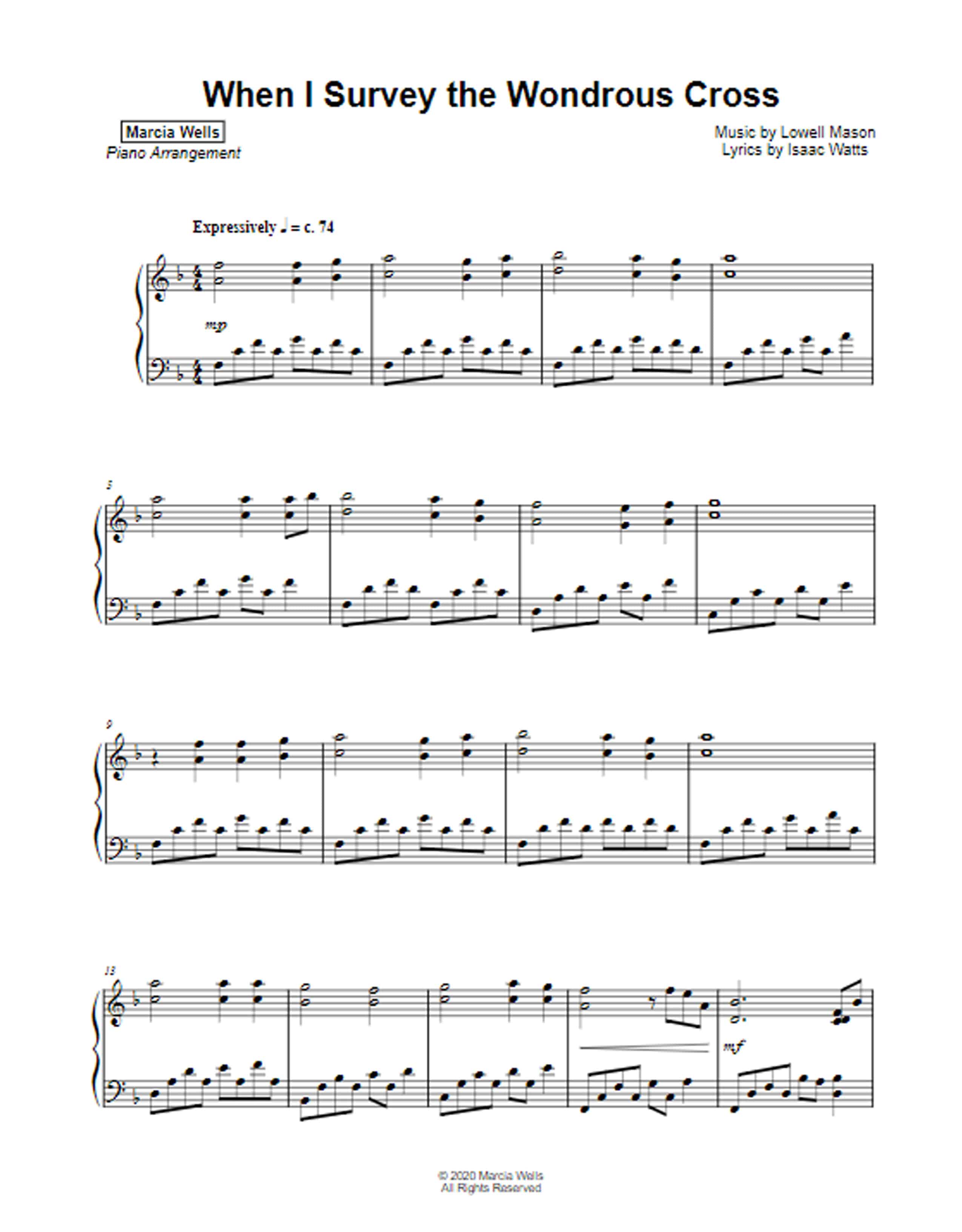 When I Survey The Wondrous Cross - Musicnotes