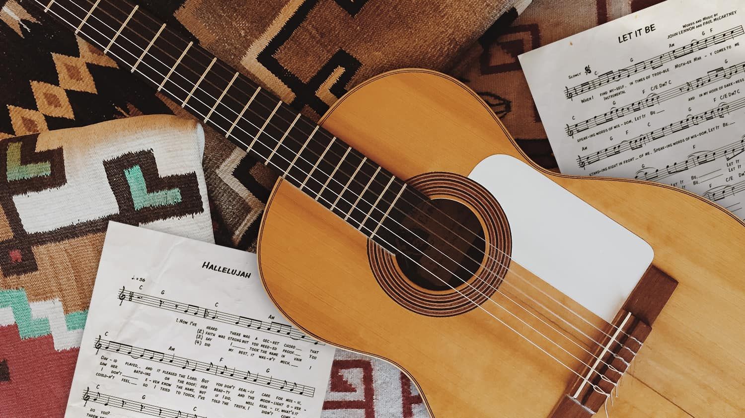 Image: Guitar and sheet music; Article: How To Read Leadsheets