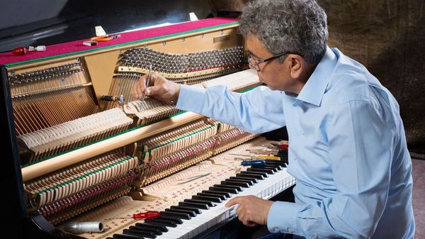 tuning a piano