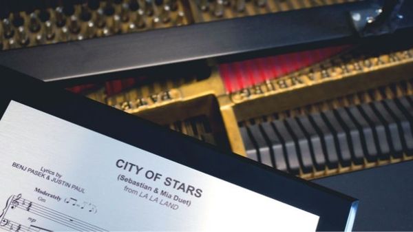 "city of stars" sheet music plaque