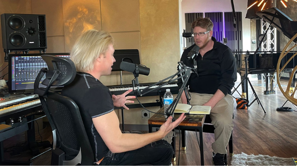 Jarrod Radnich recording the podcast with Lucas K